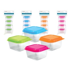 Craft/Bead Storage: 2.5x1.5" Containers w/Lids 4/pk"