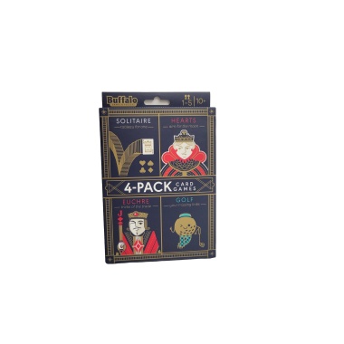 Card Games 4pk. Solitaire, Hearts, Euchre & Golf Buffalo
