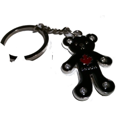 Keychain Black Pooh Studded Canada