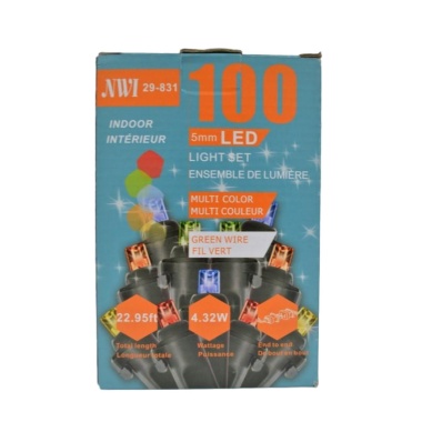 Led Light 100lt Indoor Multi Color Bulb 22.95 Ft Long