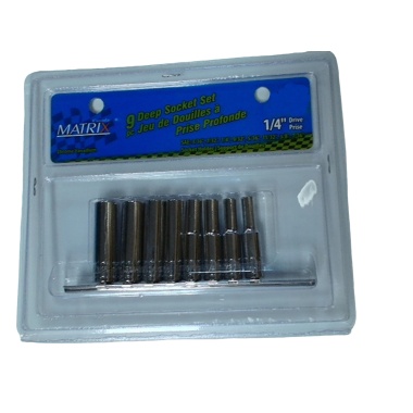 9pc 1/4 Deep Socket Set S.a.e.