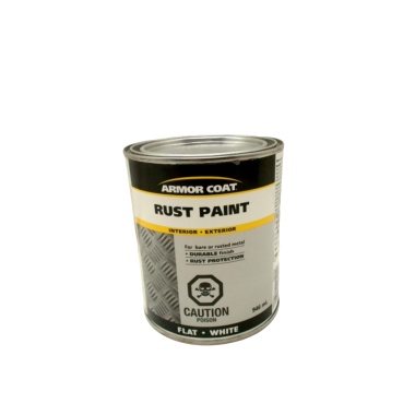 Rust Paint Flat White 946ml. Interior Exterior Armor Coat