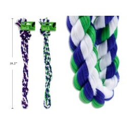 Rope Tug Toy 20in w/4 Knots. 2 Asst.Colours