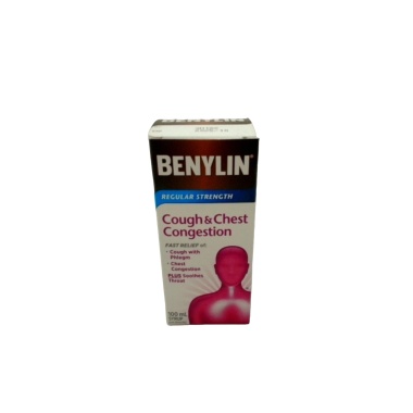Benylin Cough & Chest Congestion Medicine Regular Strength 100ml Syrup