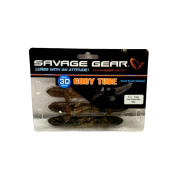 Hollow Tube Flake Lure 3 1/2 - 1/4oz. Green Pumpkin Black Savage Gear