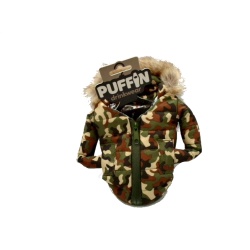 Beverage Koozie Hooded Camo Jacket Puffin Drinkwear