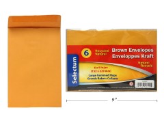 BROWN ENVELOPES 6X9 6/PKG 95GMS