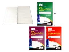6x9 Coil Ex.Book 80 Page 3 Assorted Ruled Paper