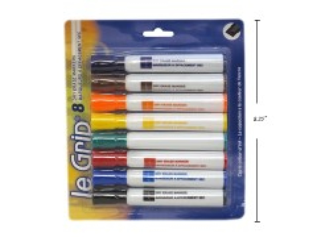 8 DRYERASE MARKER 8 CLRS     BLISTERED