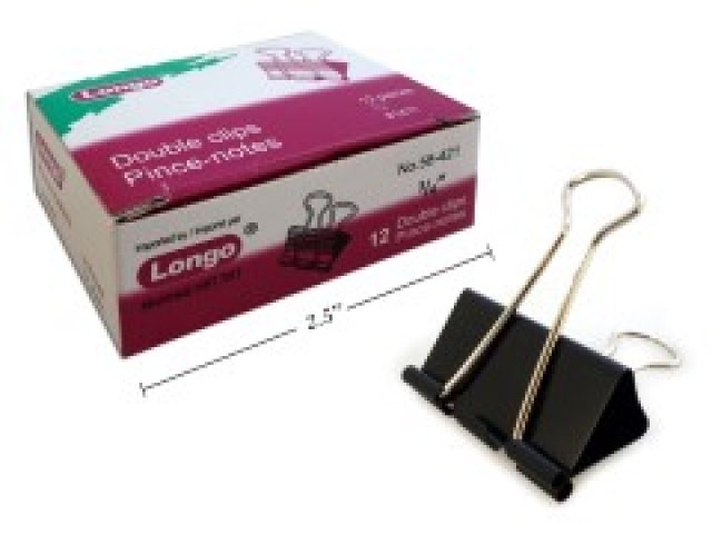DOUBLE CLIPS 19MM 3/4        (1411) BOX OF 12\