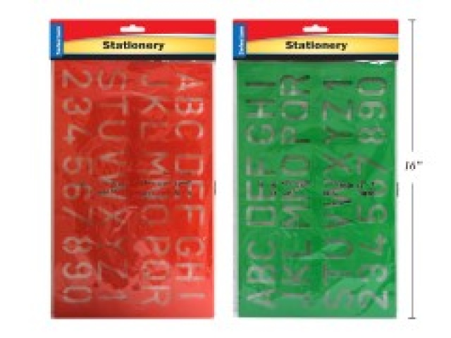 JUMBO STENCIL LETTERS AND NUMBERS, 35.5 X 21.5 CM BLUE & RED COLORS