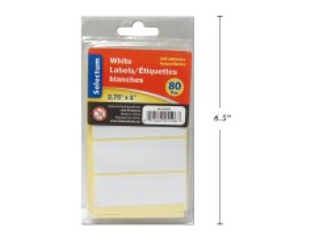 LABELS,WHITE 1X2.7580/   DOUBLE BLISTER PACK.\
