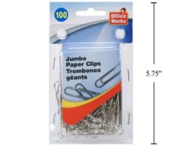 paper clips jumbo size 100 pack