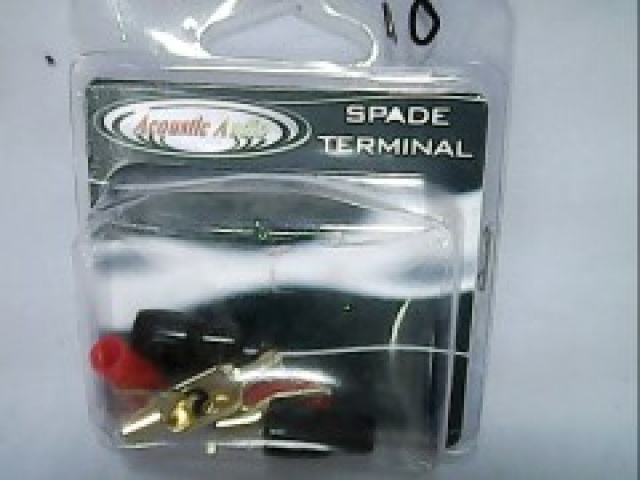 Spade terminal 10 gauge gold 4 pc