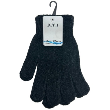 Chenille Gloves Black