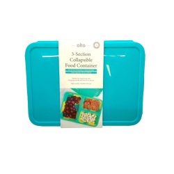 3 Section Collapsible Food Container 35oz. 8.7 X 6.5" X 2.3" Alta"