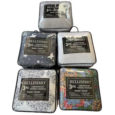 3pc Comforter Set Assorted Patterns – Queen