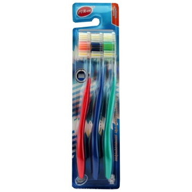 Toothbrush 3 Pack Soft Adult Purest
