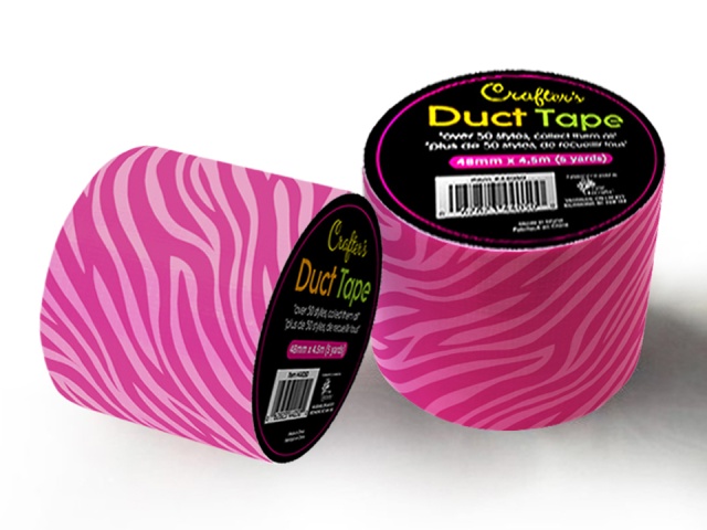 Crafters Duct Tape, Zebra Pink 48mm x 4.5M (5 Yards) Time 4 Crafts
