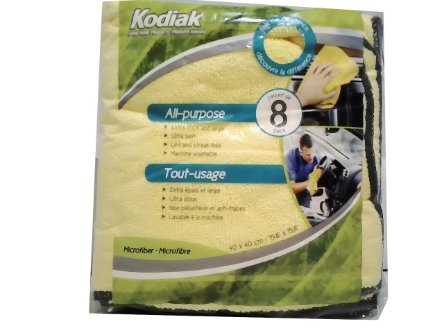 Cloths microfibre all purpose yellow 8 pack