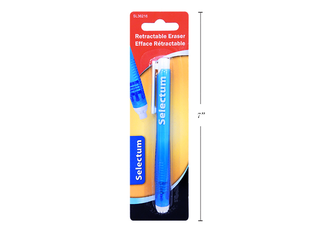 Retractable eraser pen with clip