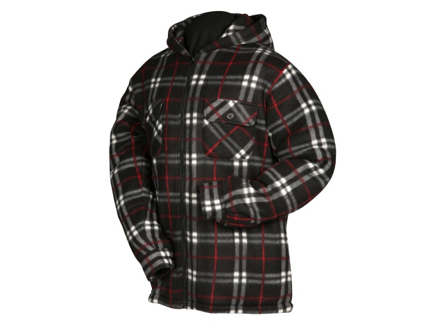 Pile Jacket - hooded - black/red - Large SPECIAL PRICE