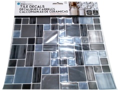 Multi Square Gloss Tile Grey/Blue Mottled 10 x 10
