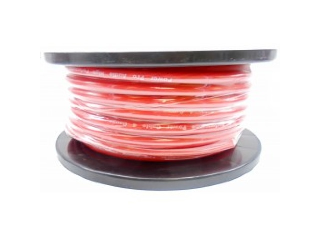 Power wire 4 gauge red 100 foot roll sold by the foot