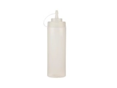 24OZ CLEAR WIDE MOUTH SQUEEZE BOTTLES WITH LID 1/PK x 24/CS