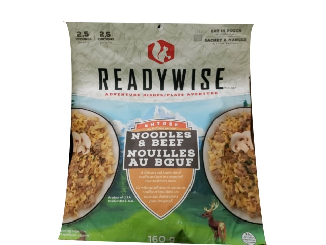 Wise company camping food - noodles with beef makes 2.5 servings
