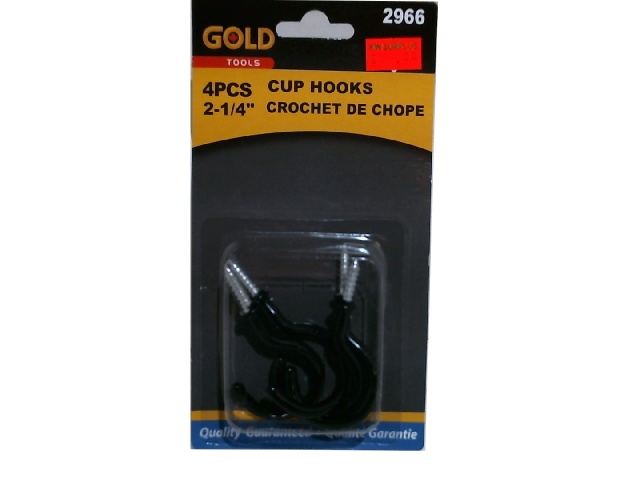 Cup hooks 2.25 inch 4 pack black