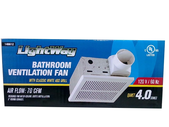 Bathroom fan white 70cfm 4.0 sones