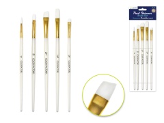 Artist Brush Set: Nylon Hair Pearl Shimmer Series x5 Plastic HandleA) WHITE NYLON MULTI-SET 1