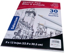 Sketch Pad 9 x 12, 30 sheets  Top Coil Open