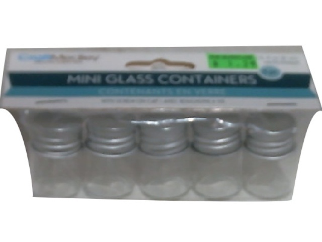 Glass Bottles 22x30mm.(6ml.) Mini Containers w/Matte Aluminum