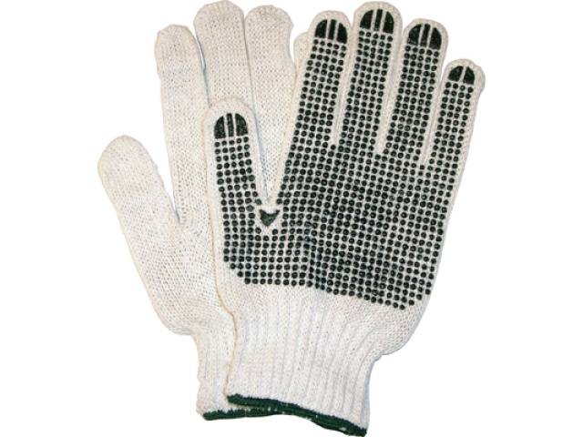 Glove knit blk dot green[LRG] $6.99DOZ sub105551