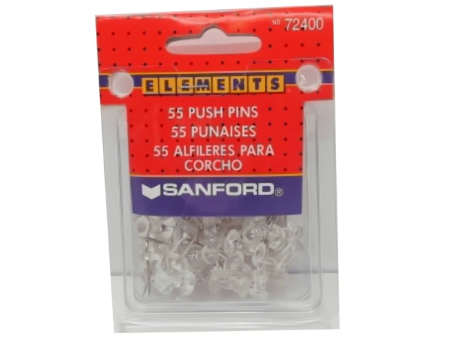Push Pins 55pk. Clear Elements Sanford