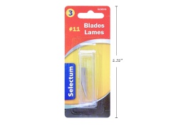 3 PC #11 REFILL BLADES FOR #1 PRECISION CUTTER IN PLASTIC CASE ( FITS ALL A' HANDLES)