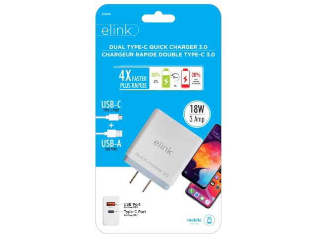 Charger - USB Type C & A 18W