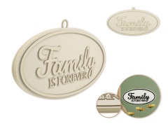 Wood Decor: 12 DIY Oval Wall Sign Plaque 3D w/Jute Hanger D) Family Forever