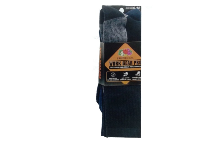 Fruit of the loom work gear pro socks size 6-12 2 pack (special price)