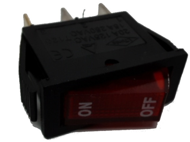 Switch Illuminated 110v 6a On-off Red rectangular