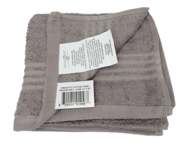 Cotton Hand Towel Medium Grey 16x26\