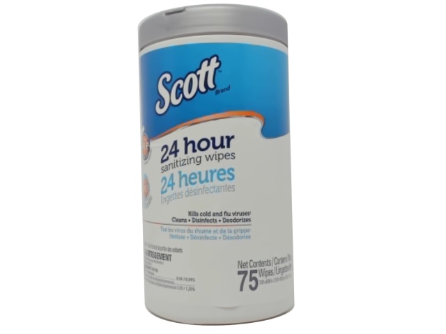 24 Hour Sanitizing Wipes 75pk. Scott brand (endcap)