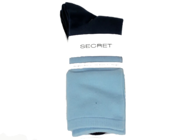 Socks Ladies Crew 3pk. Blue Ass\'t Secret