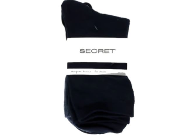Socks Ladies Mid Crew 3pk. Blue/Black Secret