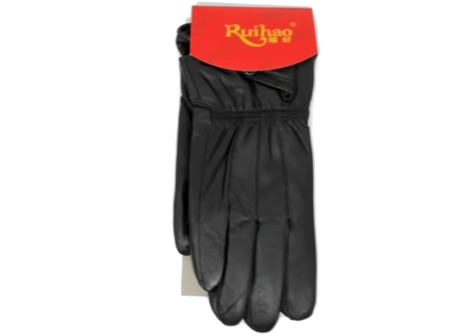 Gloves Leather Men\'s Lined Black Ruihao