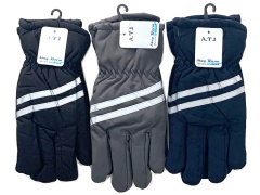 Men's ski gloves w/reflective trim
