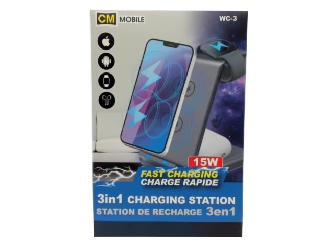 3 in 1 charging station fast charging15W 10W-android 7.5w-iPhone™ 2.5W-watch
