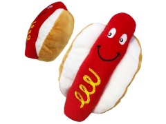 Pet Toy Hotdog Plush w/ Squeaker 6.7 Animoos